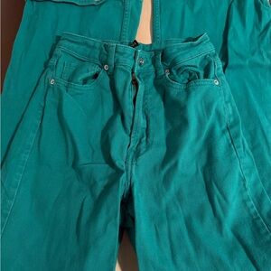 Emerald Green Denim Pants